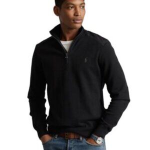 Polo Ralph Lauren Men's Cotton Quarter Zip Pullover Sweaters Size XXL Black.